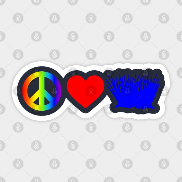 Peace Love Bluegrass Sticker by GypsyBluegrassDesigns